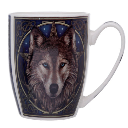 Close-up of Lisa Parker Wolf Mug design
