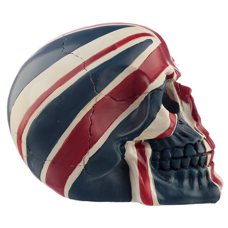 Close-up of Novelty Union Jack Skull Ornament