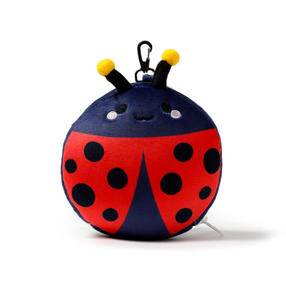 Comfortable Travel Pillow with Eye Mask - Ladybug Design