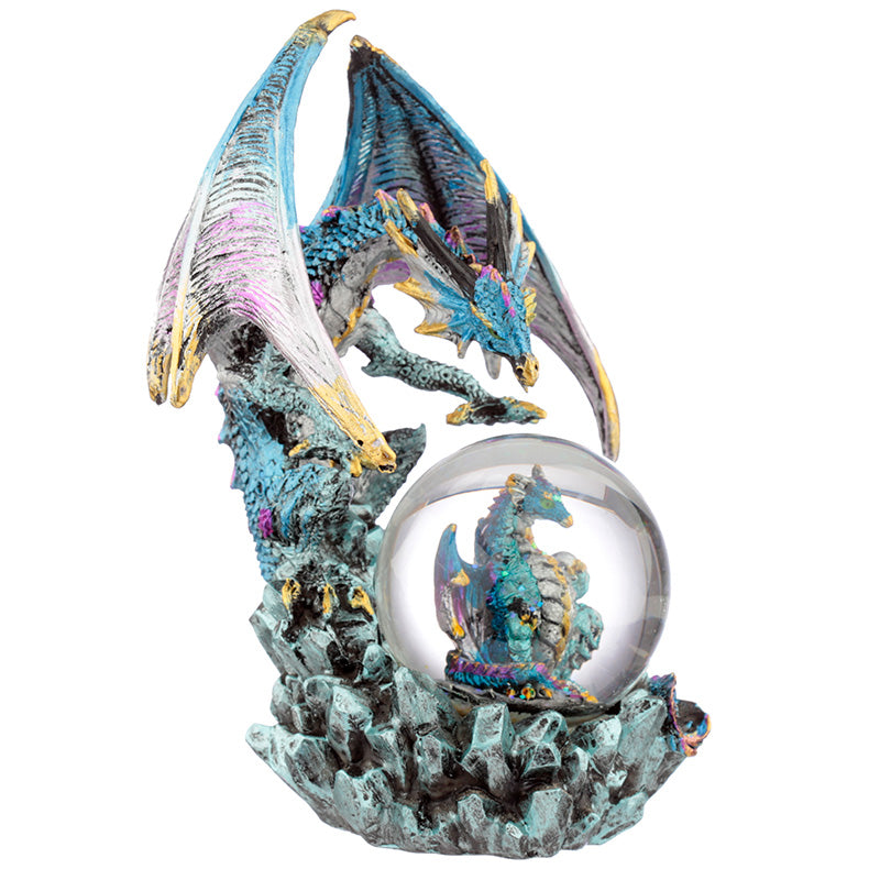 Gothic decor snow globe featuring a dragon