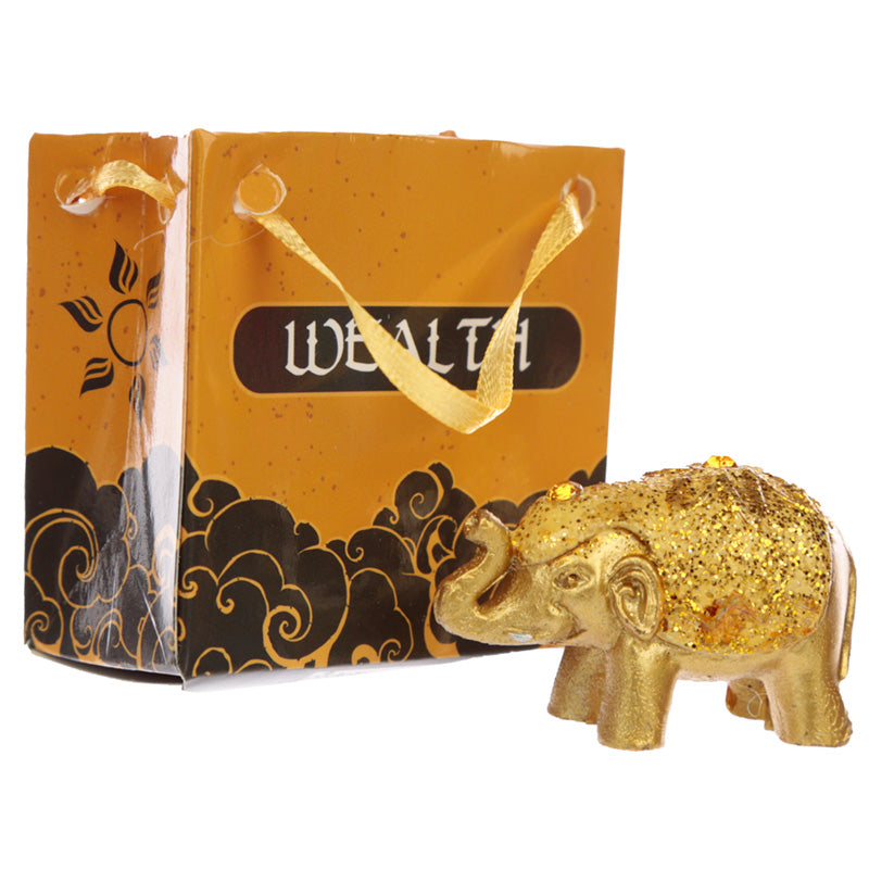 Glitter elephant in stylish mini gift bag