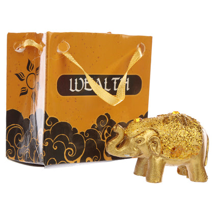Glitter elephant in stylish mini gift bag