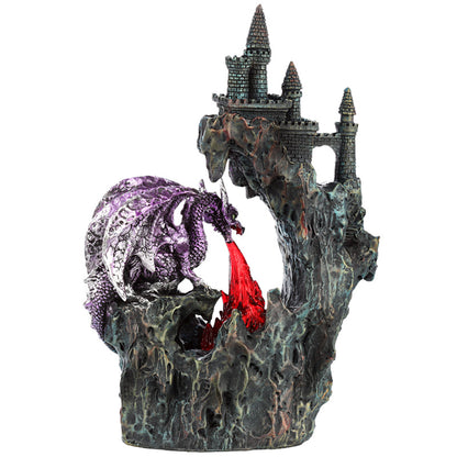 Detailed view of the Dragon Figurine atop a cliff castle