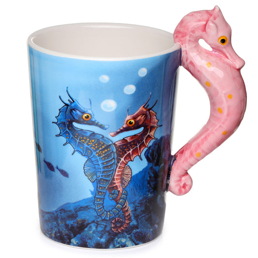 Lisa Parker Seahorse Shaped Handle Ceramic Mug