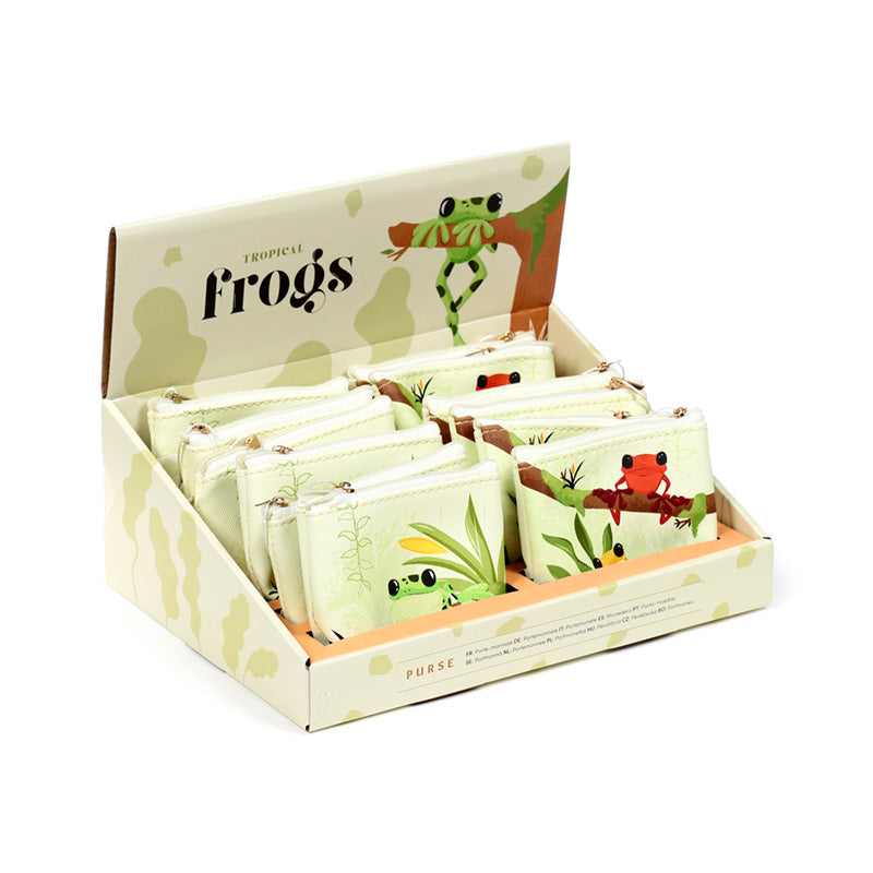 Tropical Frogs PVC Purse front view