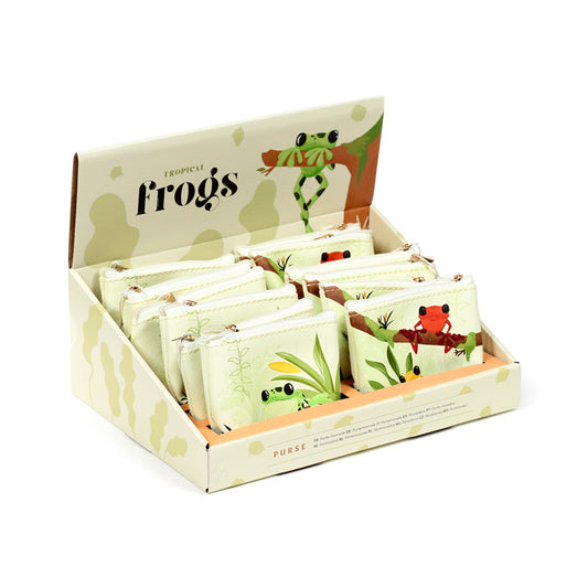 Tropical Frogs PVC Purse front view