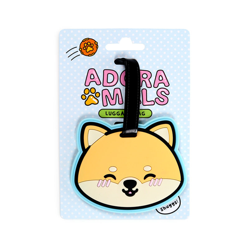 Adoramals Shuggs the Shiba Inu PVC Luggage Tag front view