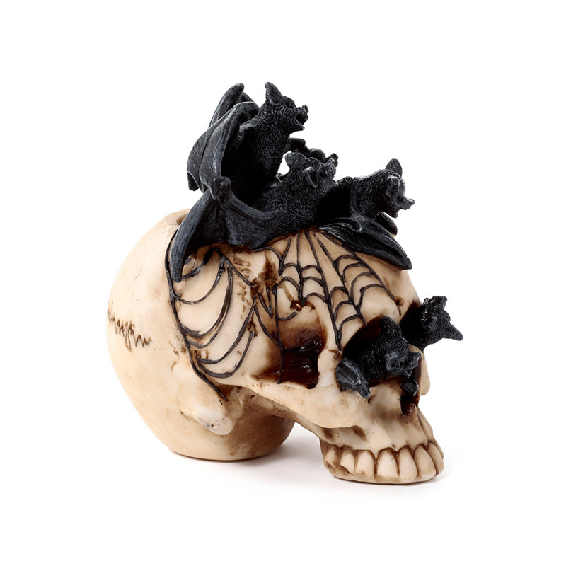 Collectible Skull Ornament with Bats