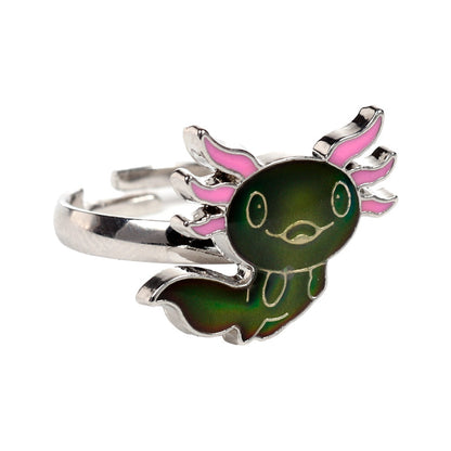 Charming Axolotl Mood Ring as a decorative ornament