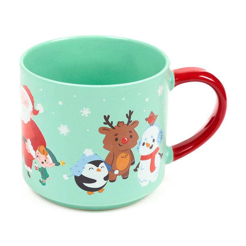 Close-up of Large Porcelain Mug - Christmas Jingle Bunch