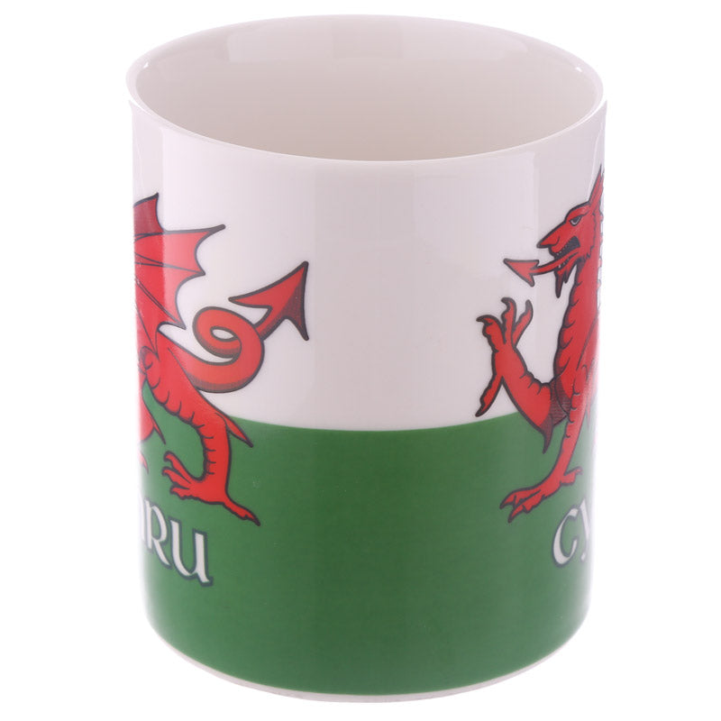 Welsh Dragon Porcelain Mug - Top View