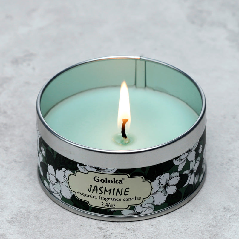 Goloka Jasmine Wax Candle Tin - Fragrant Giftware