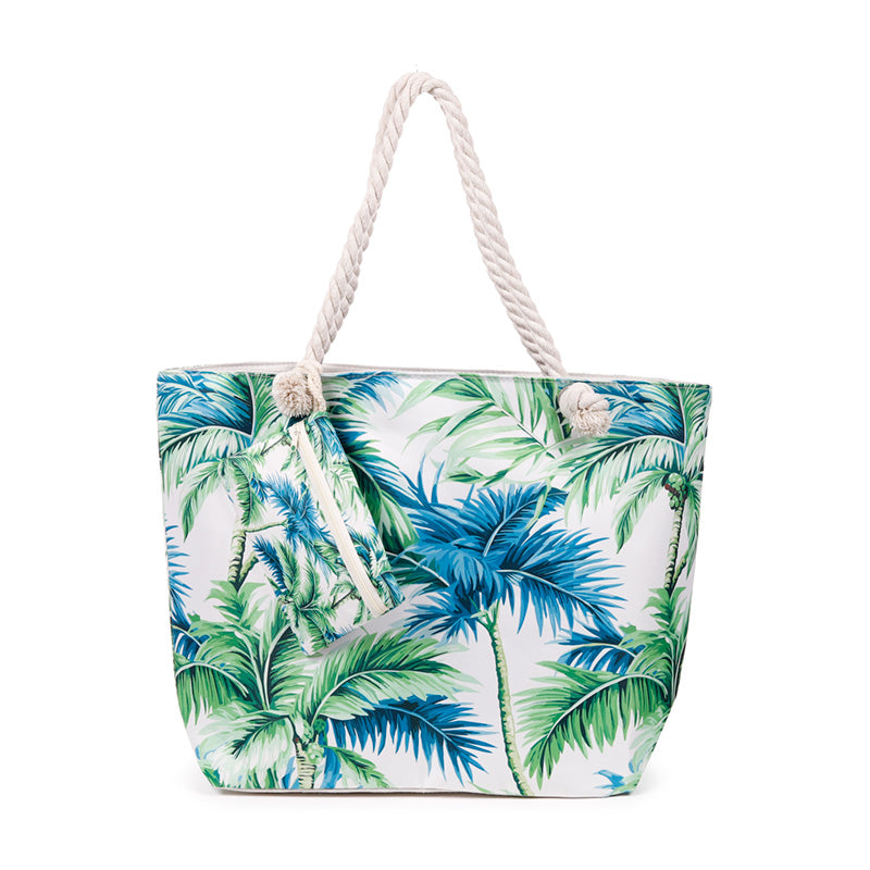 Close-up of Tropical Palm Trees Beach Bag & Pouch Set