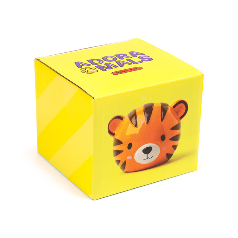 Adoramals Alfie the Tiger Ceramic Money Box - Side View