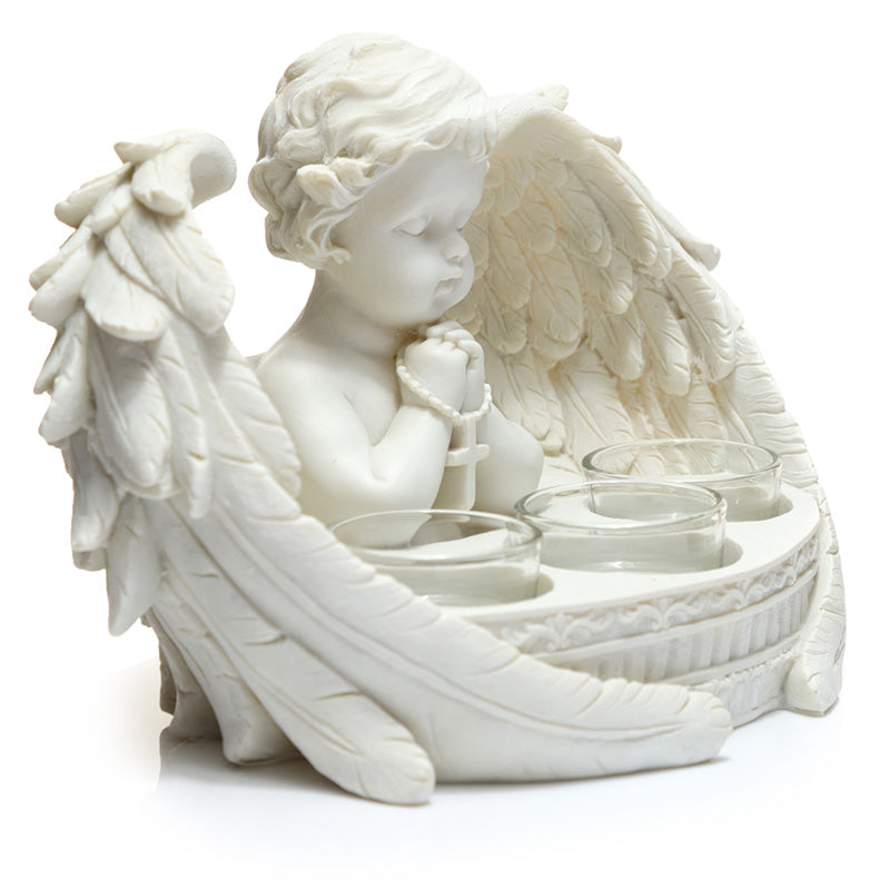 Triple Candle Cherub Tea Light Holder - Lifestyle Image