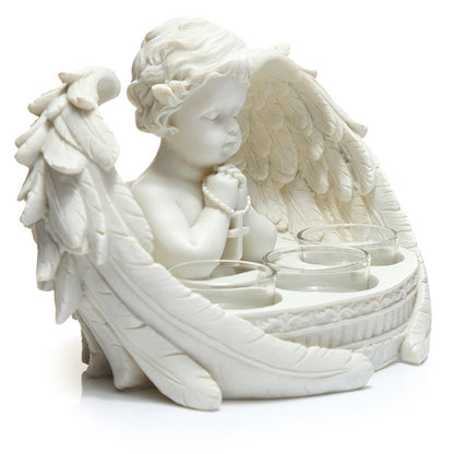 Triple Candle Cherub Tea Light Holder - Lifestyle Image