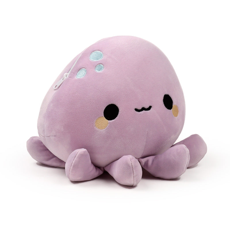 Wendy the Octopus plush toy sitting on a sofa