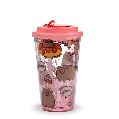 Close-up of Pusheen Foodie Cup with Straw