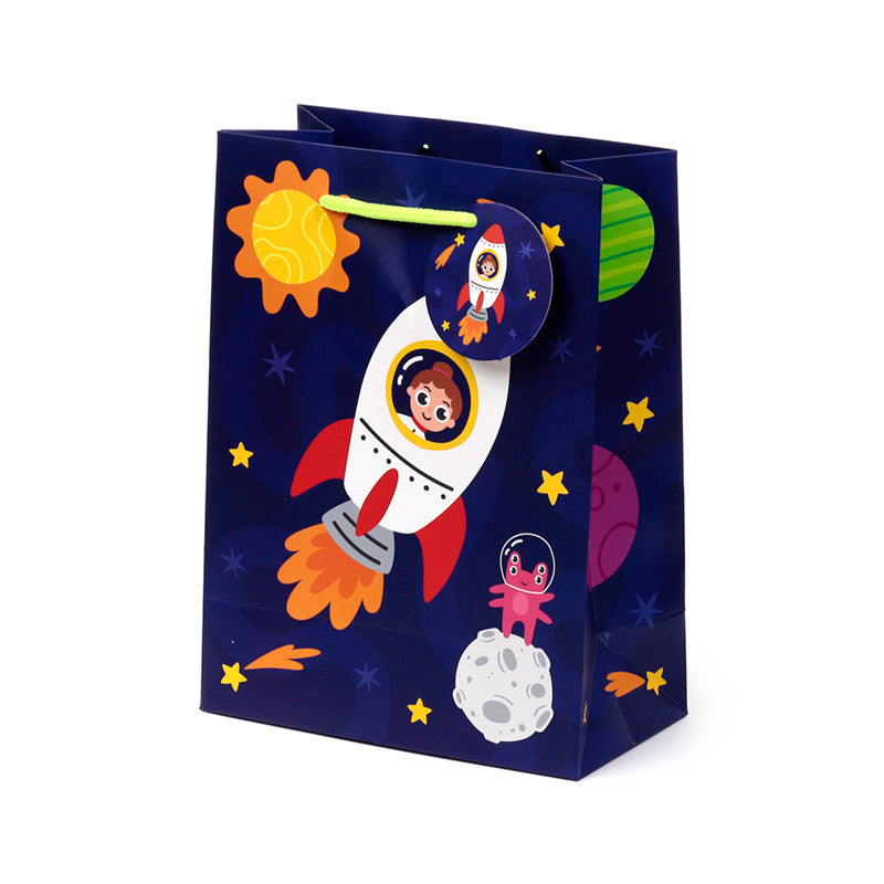 Space Cadet Medium Gift Bag with matching gift tag