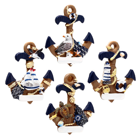 Hand painted nautical parrot souvenir magnet