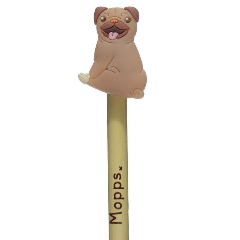 Mopps Pug Pencil displayed on desk