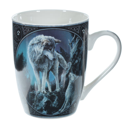 Lisa Parker Guidance Wolf Porcelain Mug - Front View