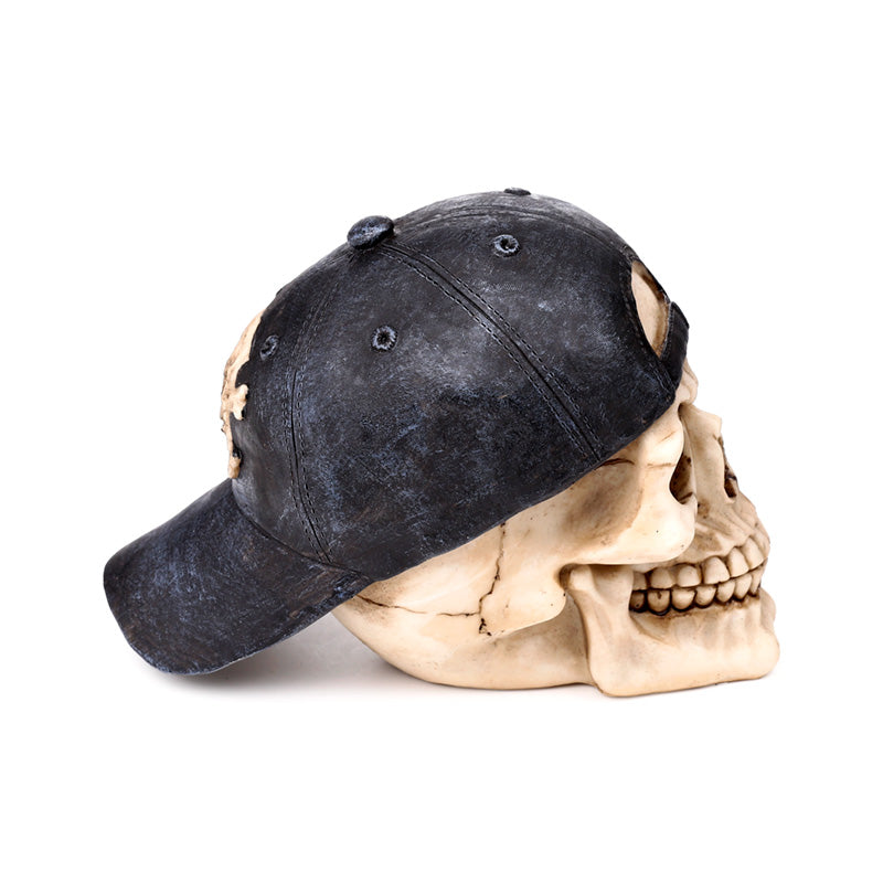 Decorative Skull with Cap for Home Decor