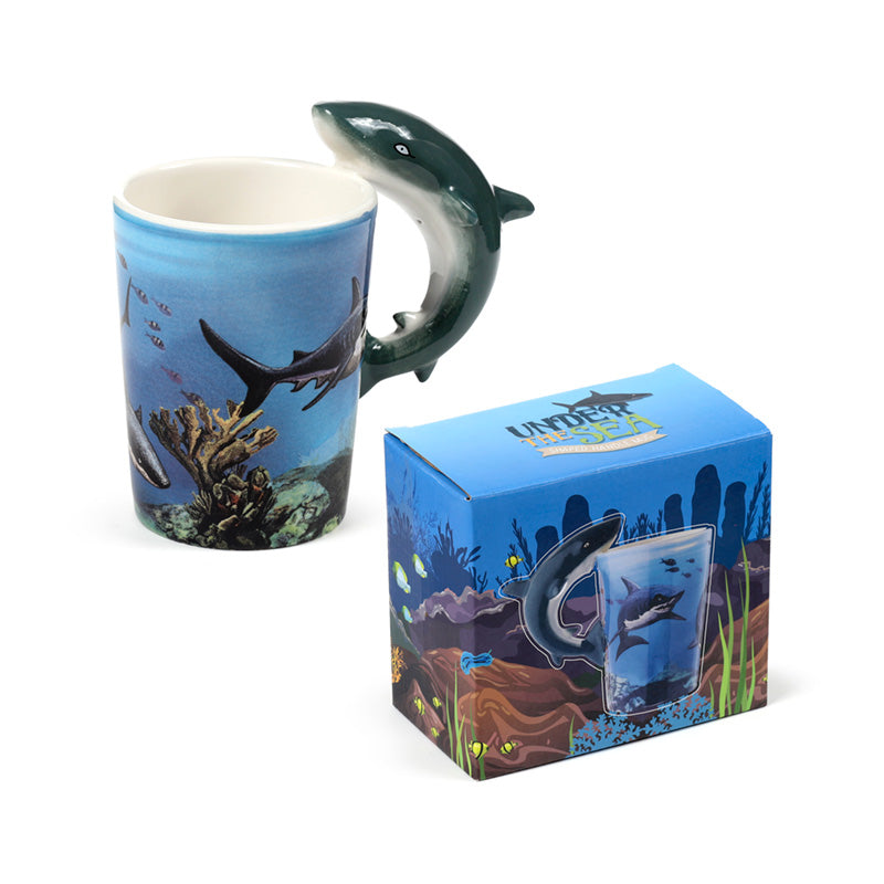 Lisa Parker Shark Shaped Handle Ceramic Mug - Ocean Inspired Gift