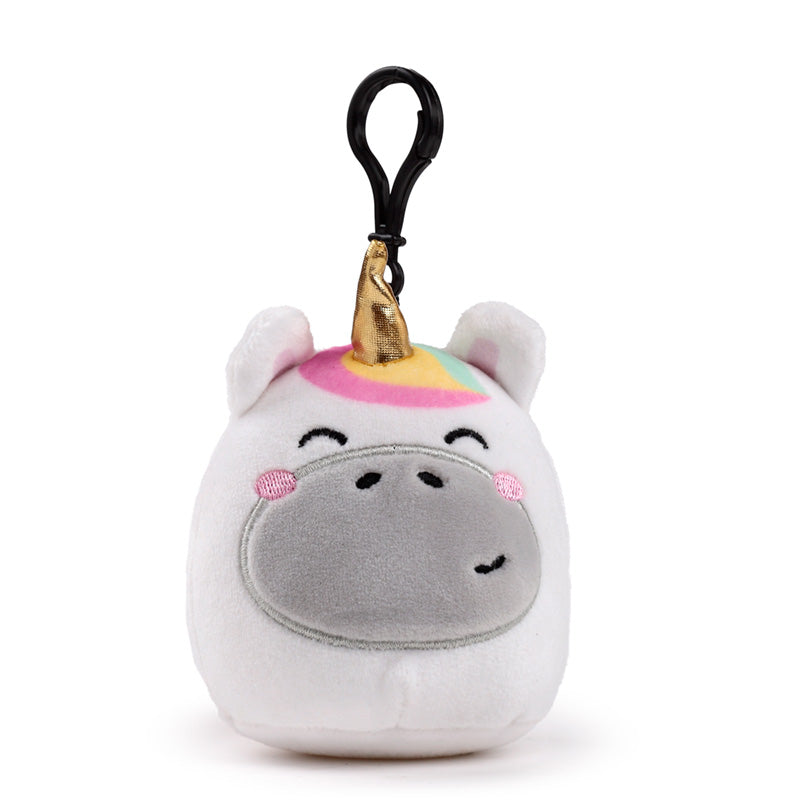 Close-up of Squidglys Plush Keyring with vibrant colours