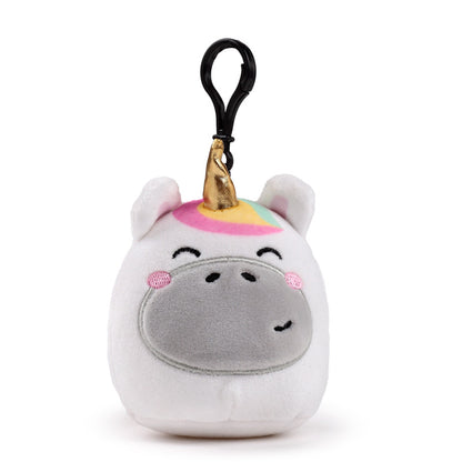 Close-up of Squidglys Plush Keyring with vibrant colours