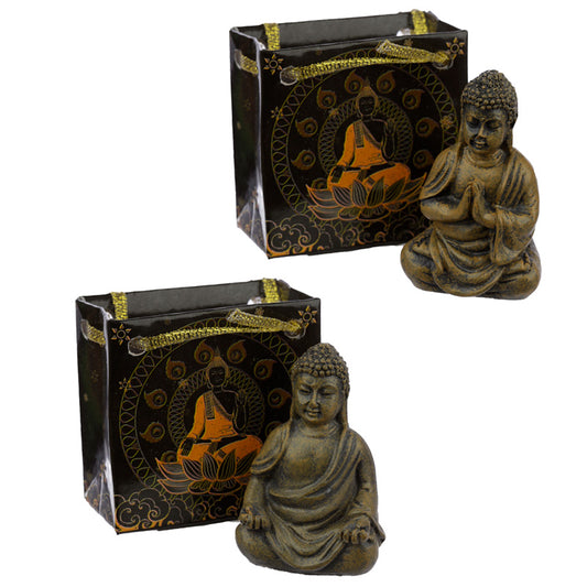 Mini Thai Buddha Figurine in decorative gift bag