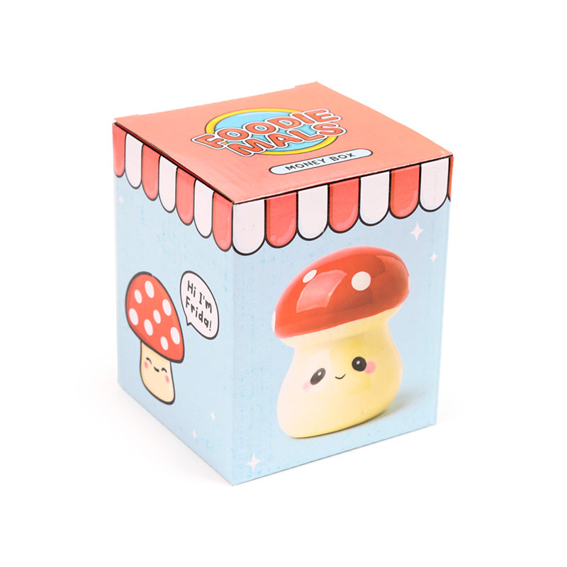 Adorable toadstool ceramic money box