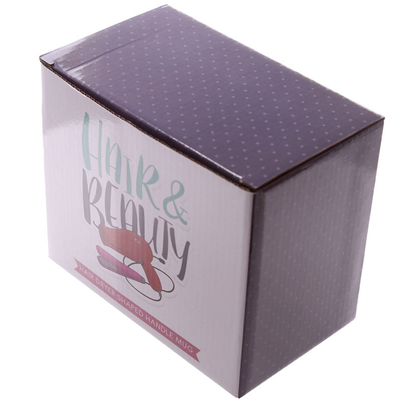 Stylish ceramic mug with hair drier design