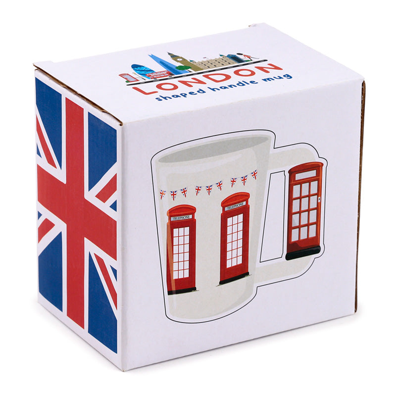 Close-up of London Telephone Box Ceramic Mug