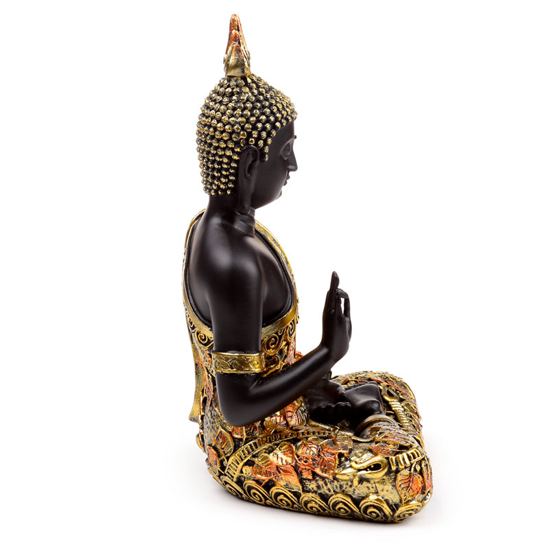 Stunning Black & Orange Gold Buddha for Home Decor
