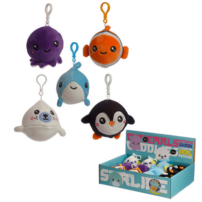 Adoramals Squeezies Sealife Plush Keyring in vibrant colours
