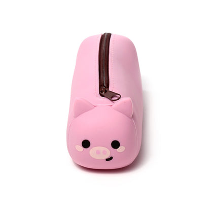 Adoramals Pig Silicone Pencil Case - Opened view