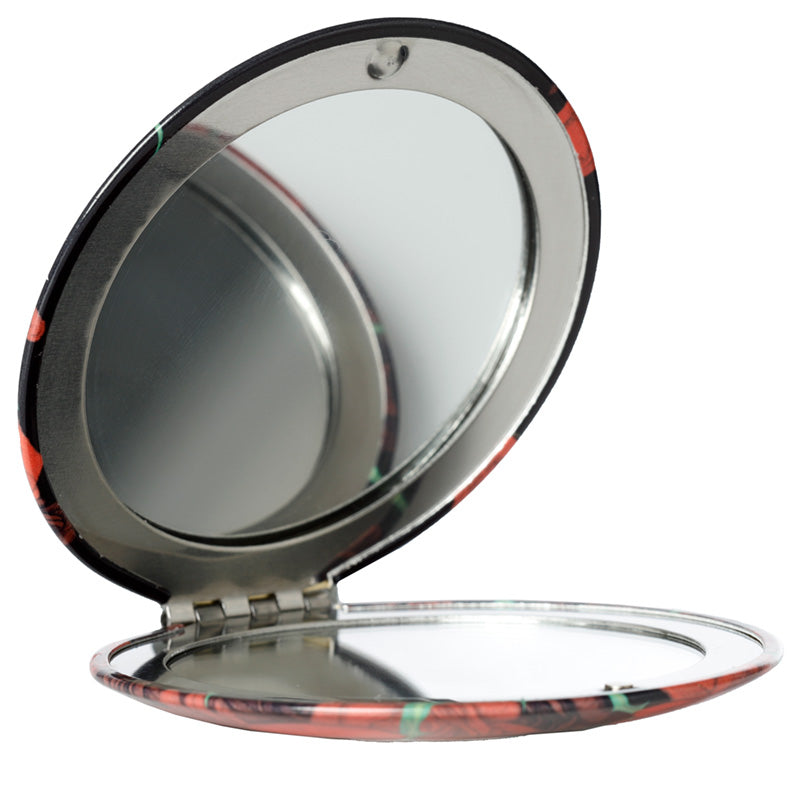 Gothic Decor Compact Mirror - Skulls and Roses
