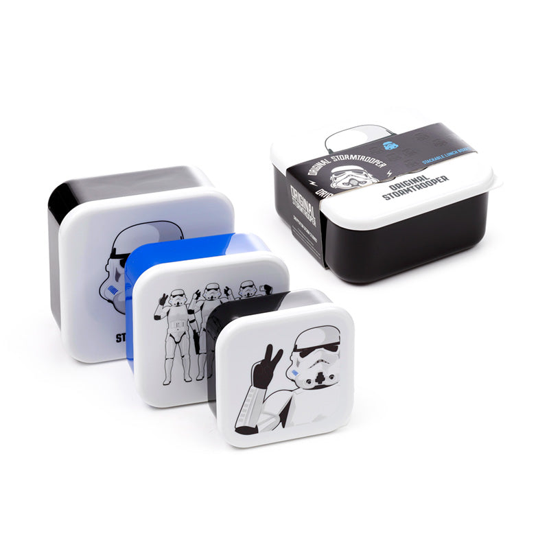 Colourful Original Stormtrooper lunch box set displayed