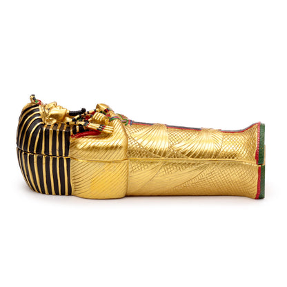 Gold Egyptian Sarcophagus Trinket Box with treasures