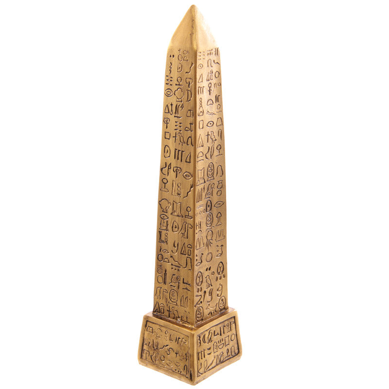 Elegant Gold Egyptian Obelisk Ornament in Home Decor