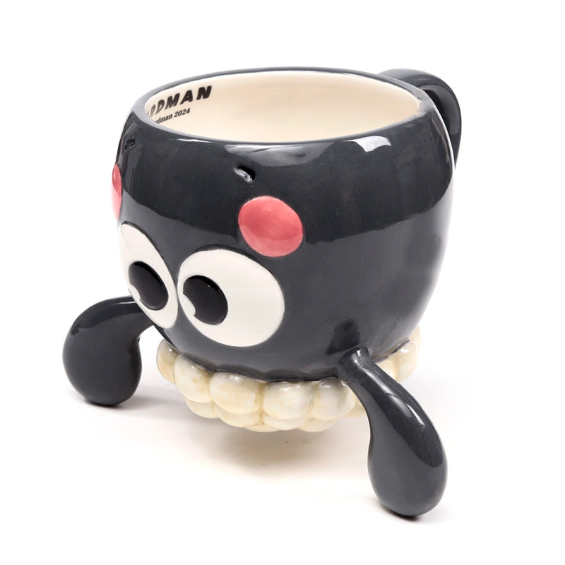 Cute Shaun the Sheep ceramic mug in upside down design