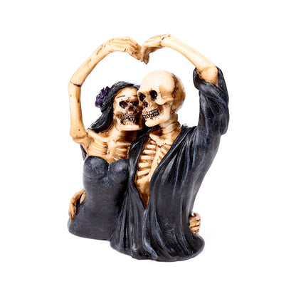 Skeleton Couple Ornament on Shelf Display