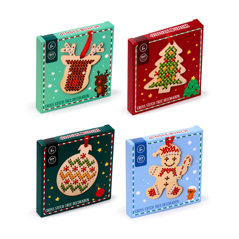 Components of Jingle Bunch Christmas Cross Stitch Kit