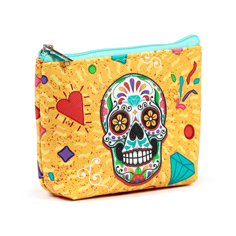 Day of the Dead PVC purse in vibrant colours