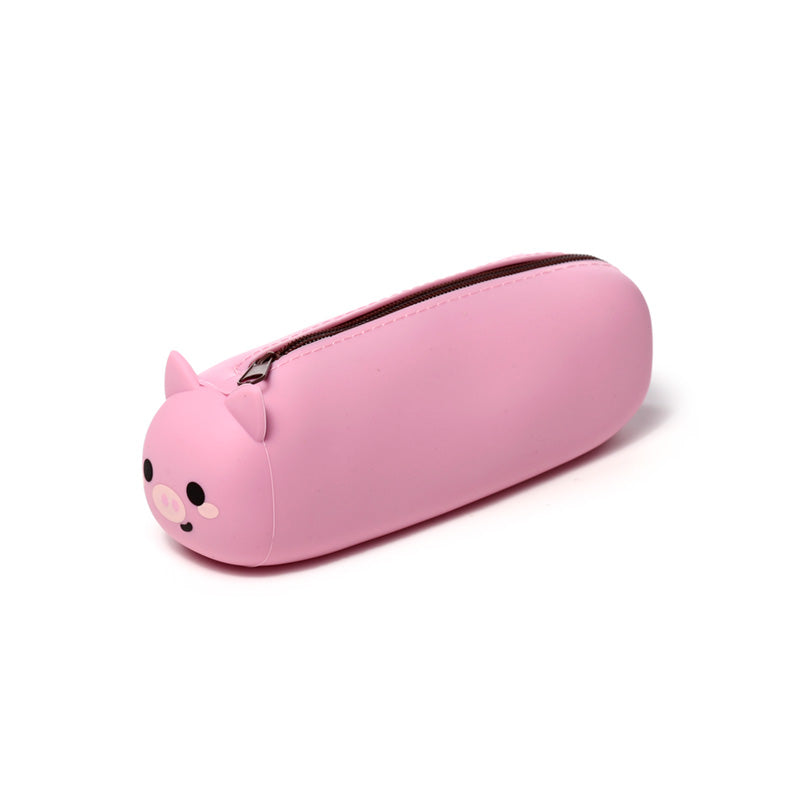 Adoramals Pig Silicone Pencil Case - Side view