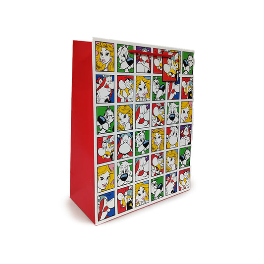 Large Asterix Portraits Gift Bag with vibrant artwork