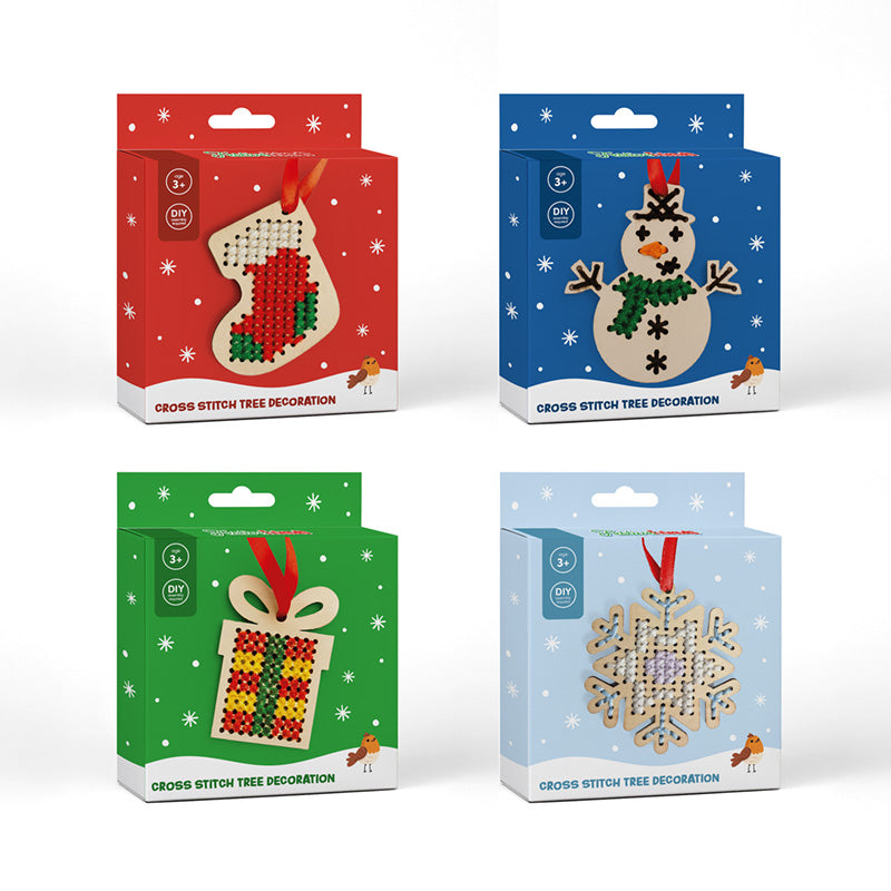Cross Stitch Kit - Festive Friends Christmas Decoration