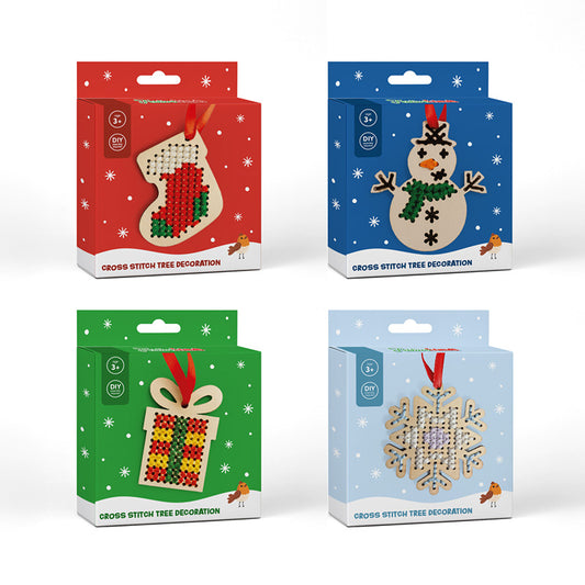 Cross Stitch Kit - Festive Friends Christmas Decoration