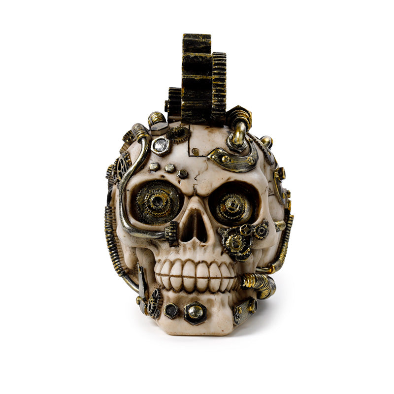 Close-up of Steampunk Skull showcasing intricate details